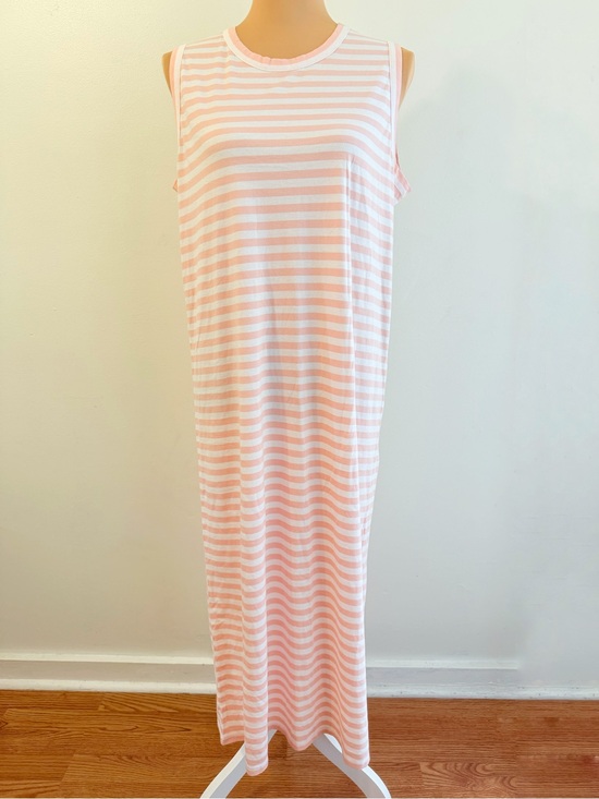 KULE Dresses & Skirts - KULE PALE PINK WHITE STRIPE COTTON TANK MIDI DRESS
